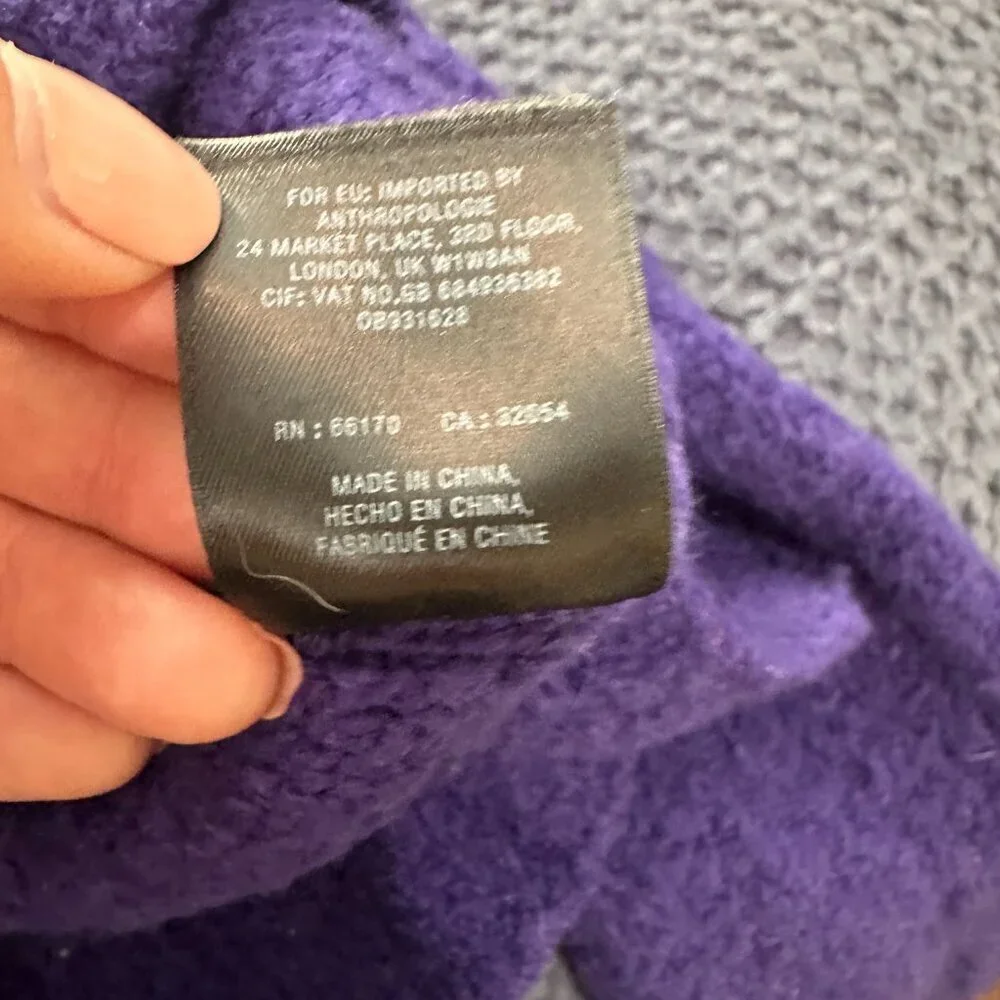 ANTHROPOLOGIE Moth Boucle Shoulder Cut Out Sweater Cobalt Blue Size Small - Picture 12 of 12